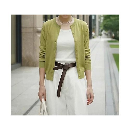 【スタイルデリ/STYLE DELI】のBASICクルーネックカーディガン インテリア・キッズ・メンズ・レディースファッション・服の通販 founy(ファニー) 　ファッション　Fashion　レディースファッション　Fashion for Women　トップス・カットソー　Cut & Sew Tops　カーディガン・羽織り　Layered Style Cardigans　イエロー　Yellow　スニーカー　Sneakers, Trainers　スリット　Slit, Slit Detail　定番　Standard, Basic Item　長袖　Long Sleeve, Full Sleeve　バランス　Balance, Style Balance　フォルム　Silhouette, Form　フレア　Flare, Flared　フロント　Front, Front Design　ポケット　Pocket, Pocket Detail　リラックス　Relax, Relaxed Fit　ループ　Loop, Loop Knit　夏　Summer　ライムグリーン|ID: prp329100004906681 ipo3291000000036738209