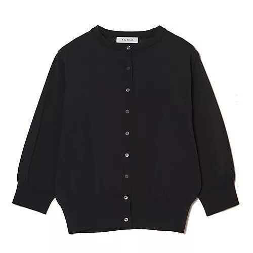 【イーバイエクラ/E by eclat】の六分袖カーディガン インテリア・キッズ・メンズ・レディースファッション・服の通販 founy(ファニー) 　ファッション　Fashion　レディースファッション　Fashion for Women　トップス・カットソー　Cut & Sew Tops　カーディガン・羽織り　Layered Style Cardigans　なめらか　Smooth, Silky Texture　カーディガン　Cardigan, Knitwear　ギャザー　Gathered, Ruffled　バランス　Balance, Style Balance　フリル　Frill, Ruffle　洗える　Machine Washable　ブラック|ID: prp329100004906691 ipo3291000000036738280