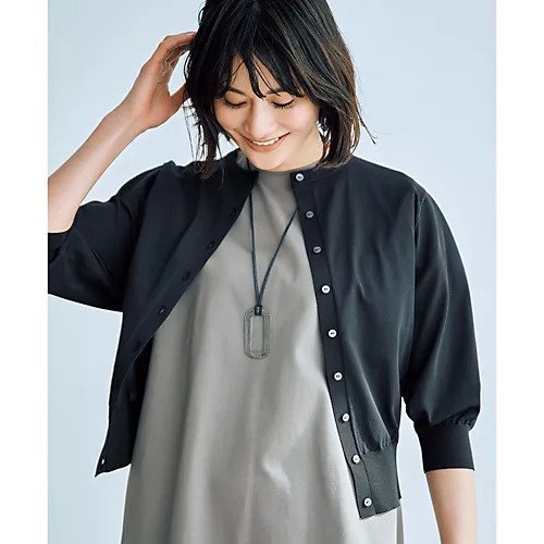 【イーバイエクラ/E by eclat】の六分袖カーディガン 人気、トレンドファッション・服の通販 founy(ファニー) 　ファッション　Fashion　レディースファッション　Fashion for Women　トップス・カットソー　Cut & Sew Tops　カーディガン・羽織り　Layered Style Cardigans　なめらか　Smooth, Silky Texture　カーディガン　Cardigan, Knitwear　ギャザー　Gathered, Ruffled　バランス　Balance, Style Balance　フリル　Frill, Ruffle　洗える　Machine Washable　other-3|ID: prp329100004906691 ipo3291000000036738286
