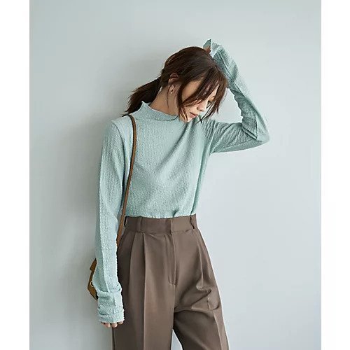 【スタイルデリ/STYLE DELI】のバブルシャーリングボトルネックトップス 人気、トレンドファッション・服の通販 founy(ファニー) 　ファッション　Fashion　レディースファッション　Fashion for Women　トップス・カットソー　Cut & Sew Tops　イエロー　Yellow　インナー　Innerwear　オレンジ　Orange　シアー　Sheer, See-Through　ジャケット　Jacket, Outerwear　ストレート　Straight, Straight Cut　スリット　Slit, Slit Detail　長袖　Long Sleeve, Full Sleeve　ハイネック　High Neck, Mock Neck　パイピング　Piping, Trim Design　ビスチェ　Bustier, Corset Top　フィット　Fit, Slim Fit　フォルム　Silhouette, Form　フリル　Frill, Ruffle　ベスト　Vest, Waistcoat　ペチコート　Petticoat, Underskirt　ボトルネック　Bottle Neck, Mock Neck　防寒　Cold Protection, Winter-Ready　冬　Winter / This Winter　other-3|ID: prp329100004907304 ipo3291000000036750353