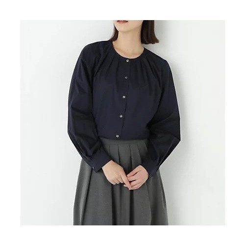 【ヒューマンウーマン/HUMAN WOMAN】のノーカラータックブラウス 人気、トレンドファッション・服の通販 founy(ファニー) 　ファッション　Fashion　レディースファッション　Fashion for Women　トップス・カットソー　Cut & Sew Tops　シャツ・ブラウス・オフィスカジュアル　Elegant Blouses & Button-Ups　おすすめ　Recommended / Our Picks　スタンダード　Standard, Basic　タイプライター　Typewriter Fabric, Crisp Cotton　タンブラー　Tumbler, Travel Mug　ボトム　Bottoms, Lower Wear　ランダム　Random, Irregular　ワッシャー　Washer, Crinkled Finish　 other-1|ID: prp329100004916908 ipo3291000000036862742
