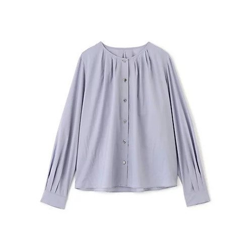 【ヒューマンウーマン/HUMAN WOMAN】のノーカラータックブラウス 人気、トレンドファッション・服の通販 founy(ファニー) 　ファッション　Fashion　レディースファッション　Fashion for Women　トップス・カットソー　Cut & Sew Tops　シャツ・ブラウス・オフィスカジュアル　Elegant Blouses & Button-Ups　おすすめ　Recommended / Our Picks　スタンダード　Standard, Basic　タイプライター　Typewriter Fabric, Crisp Cotton　タンブラー　Tumbler, Travel Mug　ボトム　Bottoms, Lower Wear　ランダム　Random, Irregular　ワッシャー　Washer, Crinkled Finish　other-3|ID: prp329100004916908 ipo3291000000036862755