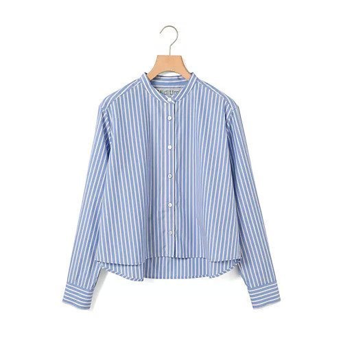 【ミディウミ/MidiUmi】のパターンショートシャツ インテリア・キッズ・メンズ・レディースファッション・服の通販 founy(ファニー) 　ファッション　Fashion　レディースファッション　Fashion for Women　トップス・カットソー　Cut & Sew Tops　シャツ・ブラウス・オフィスカジュアル　Elegant Blouses & Button-Ups　ショート　Short, Short Length　ストライプ　Stripe, Striped Pattern　ブロード　Broadcloth, Fine Cotton　ベーシック　Basic, Essential　メンズ　Men's, Menswear　定番　Standard, Basic Item　春　Spring　無地　Plain, Solid Color　秋　Autumn　ブルー|ID: prp329100004917093 ipo3291000000036868185