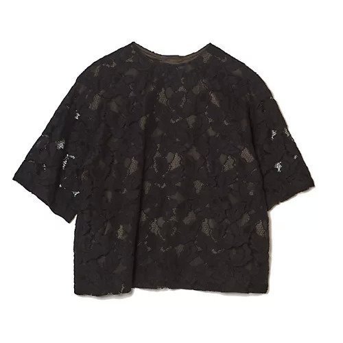 【イーバイエクラ/E by eclat】のバックラインレーストップス インテリア・キッズ・メンズ・レディースファッション・服の通販 founy(ファニー) 　ファッション　Fashion　レディースファッション　Fashion for Women　トップス・カットソー　Cut & Sew Tops　レース　Lace, Lace Fabric　洗える　Machine Washable　ブラック|ID: prp329100004918515 ipo3291000000036891110