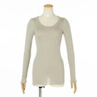 【ドレスハーセルフ/DRESS HERSELF】のシルクリブカットソー ロングスリーブ サンドベージュ|ID: prp329100004918527 ipo3291000000036891614