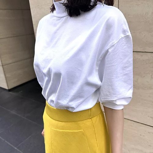 【村山佳世子/Kayoko Murayama】のギャザースリーブTシャツ 人気、トレンドファッション・服の通販 founy(ファニー) 　ファッション　Fashion　レディースファッション　Fashion for Women　トップス・カットソー　Cut & Sew Tops　シャツ・ブラウス・オフィスカジュアル　Elegant Blouses & Button-Ups　ロングTシャツ・Tシャツ　Longline T-Shirts & Tees　ギャザー　Gathered, Ruffled　ジャケット　Jacket, Outerwear　スリーブ　Sleeve, Long Sleeve / Short Sleeve　トレンド　Trend, Trending Now　ブラウジング　Blouson Silhouette, Cinched Waist　モックネック　Mock Neck, Short Turtleneck　エレガント 上品　Elegant　別注　Limited Edition, Custom Order　洗える　Machine Washable　other-2|ID: prp329100004918535 ipo3291000000036891769