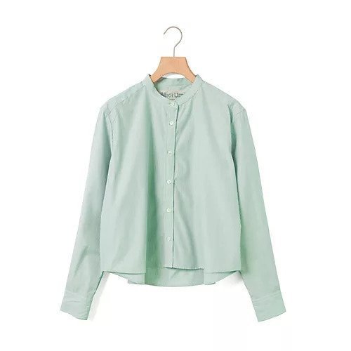 【ミディウミ/MidiUmi】のパターンショートシャツ インテリア・キッズ・メンズ・レディースファッション・服の通販 founy(ファニー) 　ファッション　Fashion　レディースファッション　Fashion for Women　トップス・カットソー　Cut & Sew Tops　シャツ・ブラウス・オフィスカジュアル　Elegant Blouses & Button-Ups　ショート　Short, Short Length　ストライプ　Stripe, Striped Pattern　ブロード　Broadcloth, Fine Cotton　ベーシック　Basic, Essential　メンズ　Men's, Menswear　定番　Standard, Basic Item　春　Spring　無地　Plain, Solid Color　秋　Autumn　グリーン|ID: prp329100004918549 ipo3291000000036892028