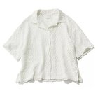 【トゥエルブクローゼット/12closet】の【洗える】ヴィンテージ調五分袖レースシャツ ホワイト|ID: prp329100004918571 ipo3291000000037240179