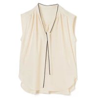 【エムセブンデイズ/M7days】のさらふわパイピングボウタイブラウス 人気、トレンドファッション・服の通販 founy(ファニー) ファッション Fashion レディースファッション Fashion for Women トップス・カットソー Cut & Sew Tops シャツ・ブラウス・オフィスカジュアル Elegant Blouses & Button-Ups インナー Innerwear エレガント 上品 Elegant カーディガン Cardigan, Knitwear クール Cool, Chic ジャケット Jacket, Outerwear ノースリーブ Sleeveless, No-Sleeve パイピング Piping, Trim Design マニッシュ Mannish, Boyish モダン Modern, Contemporary モノトーン Monotone, Black and White リボン Ribbon, Bow 洗える Machine Washable |ID:prp329100004918605