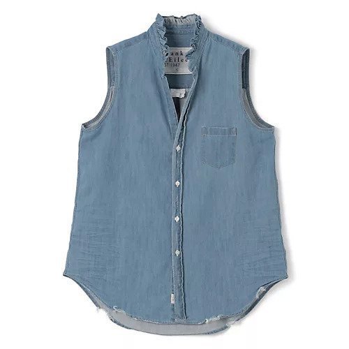 【フランク&アイリーン/Frank&Eileen】のRuffle Fiona インテリア・キッズ・メンズ・レディースファッション・服の通販 founy(ファニー) https://founy.com/ ファッション Fashion レディースファッション Fashion for Women クラッシュ Distressed, Crashed Style デニム Denim, Jeans Material フリル Frill, Ruffle ベスト Vest, Waistcoat ヴィンテージ Vintage Style 洗える Machine Washable |ID: prp329100004918615 ipo3291000000036893179