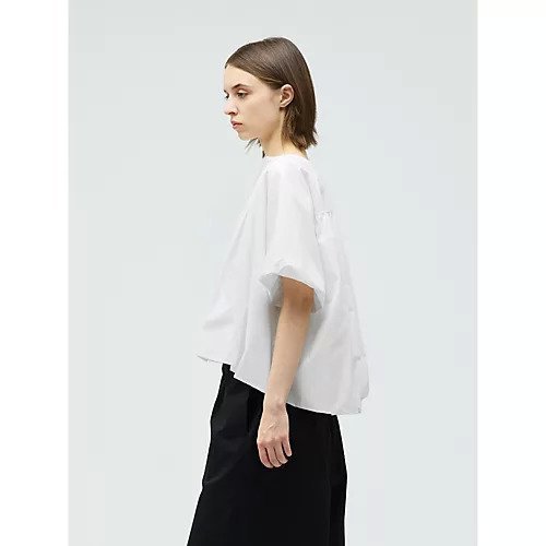 【ミズイロ インド/mizuiro ind】のバルーンノーカラーシャツ 人気、トレンドファッション・服の通販 founy(ファニー) 　ファッション　Fashion　レディースファッション　Fashion for Women　トップス・カットソー　Cut & Sew Tops　シャツ・ブラウス・オフィスカジュアル　Elegant Blouses & Button-Ups　スリット　Slit, Slit Detail　バランス　Balance, Style Balance　バルーン　Balloon, Balloon Silhouette　フロント　Front, Front Design　ボトム　Bottoms, Lower Wear　other-3|ID: prp329100004918674 ipo3291000000036894113