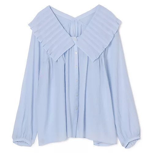 【マルティニーク/martinique】のコットンシフォンプリーツカラーブラウス インテリア・キッズ・メンズ・レディースファッション・服の通販 founy(ファニー) ファッション Fashion レディースファッション Fashion for Women トップス・カットソー Cut & Sew Tops シャツ・ブラウス・オフィスカジュアル Elegant Blouses & Button-Ups おすすめ Recommended / Our Picks シンプル Simple, Minimal フェミニン Feminine, Girly フリル Frill, Ruffle 洗える Machine Washable サックス|ID: prp329100004918679 ipo3291000000036894162