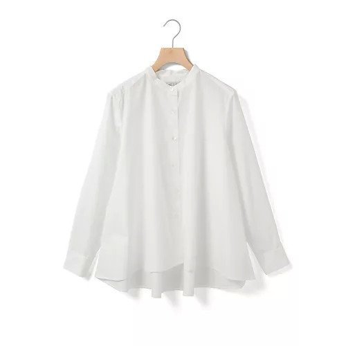 【ミディウミ/MidiUmi】のAラインバンドカラーシャツ インテリア・キッズ・メンズ・レディースファッション・服の通販 founy(ファニー) 　ファッション　Fashion　レディースファッション　Fashion for Women　トップス・カットソー　Cut & Sew Tops　シャツ・ブラウス・オフィスカジュアル　Elegant Blouses & Button-Ups　タイプライター　Typewriter Fabric, Crisp Cotton　ヨーク　Yoke, Yoke Design　今季　This Season, Current Season　定番　Standard, Basic Item　オフホワイト|ID: prp329100004918682 ipo3291000000036894192