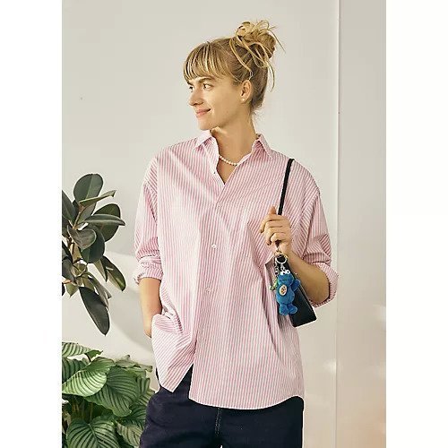 【オブラダ/Oblada】のSTRIPE AUTHENTIC SHIRT インテリア・キッズ・メンズ・レディースファッション・服の通販 founy(ファニー) 　ファッション　Fashion　レディースファッション　Fashion for Women　トップス・カットソー　Cut & Sew Tops　シャツ・ブラウス・オフィスカジュアル　Elegant Blouses & Button-Ups　コレクション　Collection, Seasonal Line　ストライプ　Stripe, Striped Pattern　人気　Popular, Best Seller　春　Spring　PINK|ID: prp329100004918690 ipo3291000000036894326