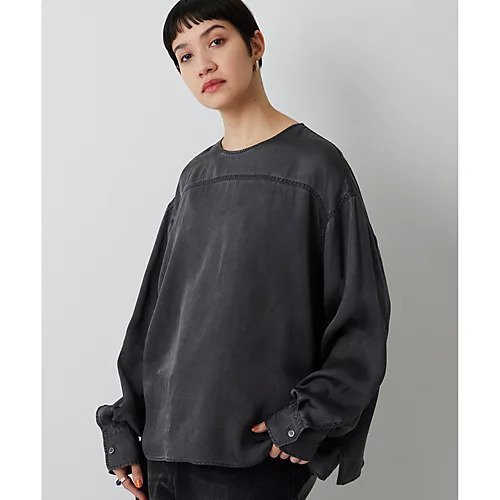 【ウィムガゼット/Whim Gazette】のピグメントクルーブラウス インテリア・キッズ・メンズ・レディースファッション・服の通販 founy(ファニー) 　ファッション　Fashion　レディースファッション　Fashion for Women　トップス・カットソー　Cut & Sew Tops　シャツ・ブラウス・オフィスカジュアル　Elegant Blouses & Button-Ups　ヴィンテージ　Vintage Style　キュプラ　Cupro, Eco Fabric　クール　Cool, Chic　シルク　Silk, 100% Silk　シンプル　Simple, Minimal　セットアップ　Set-Up, Coordinated Outfit　モダン　Modern, Contemporary　おすすめ　Recommended / Our Picks　2026年　2026　チャコールグレー|ID: prp329100004918724 ipo3291000000036894878