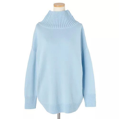 【イーバイエクラ/E by eclat】のボトルネックニット インテリア・キッズ・メンズ・レディースファッション・服の通販 founy(ファニー) 　ファッション　Fashion　レディースファッション　Fashion for Women　トップス・カットソー　Cut & Sew Tops　ニット　Knit Tops & Sweaters　ボトルネック　Bottle Neck, Mock Neck　洗える　Machine Washable　サックスブルー|ID: prp329100004918738 ipo3291000000036895096