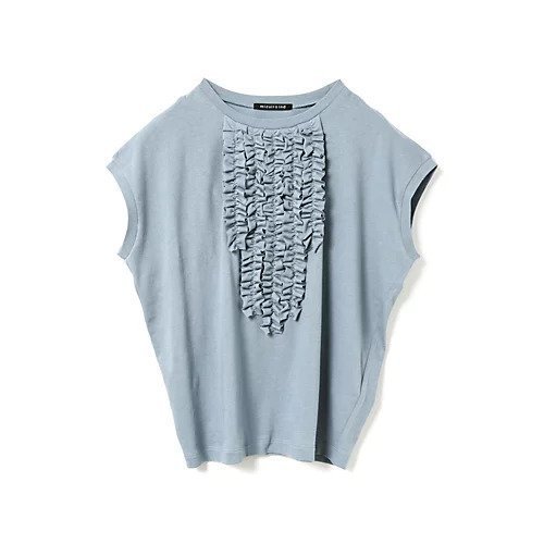 【ミズイロ インド/mizuiro ind】のフレンチスリーブフリルプルオーバー インテリア・キッズ・メンズ・レディースファッション・服の通販 founy(ファニー) 　ファッション　Fashion　レディースファッション　Fashion for Women　トップス・カットソー　Cut & Sew Tops　カジュアルプルオーバー・ニットトップス　Pullovers & Knit Tops / Casual Pullovers　カットソー　Cut and Sewn Top　シンプル　Simple, Minimal　スリーブ　Sleeve, Long Sleeve / Short Sleeve　フリル　Frill, Ruffle　フレンチ　French, French Style　フロント　Front, Front Design　エレガント 上品　Elegant　人気　Popular, Best Seller　今季　This Season, Current Season　A/W・秋冬　Autumn/Winter　ライトブルー|ID: prp329100004919668 ipo3291000000036909891