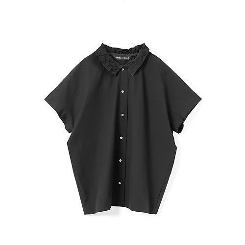 【ミズイロ インド/mizuiro ind】のワッシャーカラーワイドシャツ インテリア・キッズ・メンズ・レディースファッション・服の通販 founy(ファニー) 　ファッション　Fashion　レディースファッション　Fashion for Women　トップス・カットソー　Cut & Sew Tops　シャツ・ブラウス・オフィスカジュアル　Elegant Blouses & Button-Ups　2025年　2025　2025-2026秋冬・A/W　Autumn/Winter 2025–26 AW25–26　シンプル　Simple, Minimal　スリーブ　Sleeve, Long Sleeve / Short Sleeve　フレンチ　French, French Style　ベーシック　Basic, Essential　レギュラー　Regular, Standard Fit　ロング　Long, Long-Length　ワッシャー　Washer, Crinkled Finish　人気　Popular, Best Seller　半袖　Short Sleeve, Half Sleeve　ブラック|ID: prp329100004919693 ipo3291000000036910102