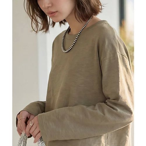 【スタイルデリ/STYLE DELI】のこなれたスラブ生地の下腹丈長袖Tシャツ 人気、トレンドファッション・服の通販 founy(ファニー) 　ファッション　Fashion　レディースファッション　Fashion for Women　トップス・カットソー　Cut & Sew Tops　シャツ・ブラウス・オフィスカジュアル　Elegant Blouses & Button-Ups　ロングTシャツ・Tシャツ　Longline T-Shirts & Tees　イエロー　Yellow　シンプル　Simple, Minimal　定番　Standard, Basic Item　長袖　Long Sleeve, Full Sleeve　フォルム　Silhouette, Form　マキシ　Maxi, Full Length　レース　Lace, Lace Fabric　ロング　Long, Long-Length　ワイド　Wide, Wide Fit　夏　Summer　other-3|ID: prp329100004919706 ipo3291000000036910199