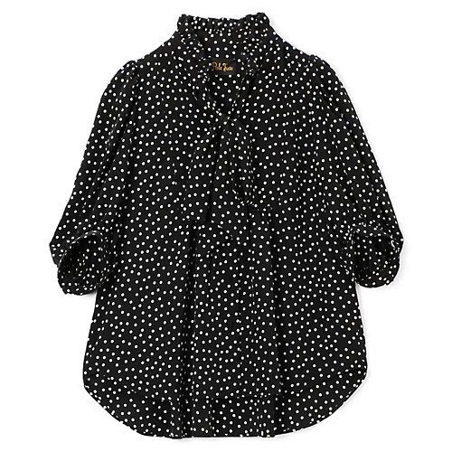 【ペールジュート/Pale Jute】のpolka dot ribbon half sleeve blouse インテリア・キッズ・メンズ・レディースファッション・服の通販 founy(ファニー) ファッション Fashion レディースファッション Fashion for Women トップス・カットソー Cut & Sew Tops ギャザー Gathered, Ruffled フロント Front, Front Design リボン Ribbon, Bow 半袖 Short Sleeve, Half Sleeve 洗える Machine Washable black × white|ID: prp329100004919711 ipo3291000000036910231