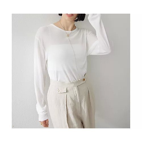 【ウィムガゼット/Whim Gazette】の【myporter】ロングスリーブTシャツ インテリア・キッズ・メンズ・レディースファッション・服の通販 founy(ファニー) ファッション Fashion レディースファッション Fashion for Women トップス・カットソー Cut & Sew Tops シャツ・ブラウス・オフィスカジュアル Elegant Blouses & Button-Ups ロングTシャツ・Tシャツ Longline T-Shirts & Tees 2025年 2025 2025春夏・S/S Spring/Summer 2025 SS25 スタンダード Standard, Basic スリーブ Sleeve, Long Sleeve / Short Sleeve テレコ Ribbed, Rib Stitch ロング Long, Long-Length ホワイト|ID: prp329100004919730 ipo3291000000036910338