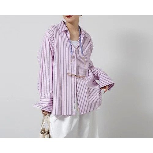 【ノーリーズ/NOLLEY'S】の【MAQWEL/マクウェル】ウォッシャブルストライプシャツ インテリア・キッズ・メンズ・レディースファッション・服の通販 founy(ファニー) 　ファッション　Fashion　レディースファッション　Fashion for Women　トップス・カットソー　Cut & Sew Tops　シャツ・ブラウス・オフィスカジュアル　Elegant Blouses & Button-Ups　2026年　2026　カフス　Cuff Design　ストライプ　Stripe, Striped Pattern　リラックス　Relax, Relaxed Fit　ピンク系3|ID: prp329100004919734 ipo3291000000036910362