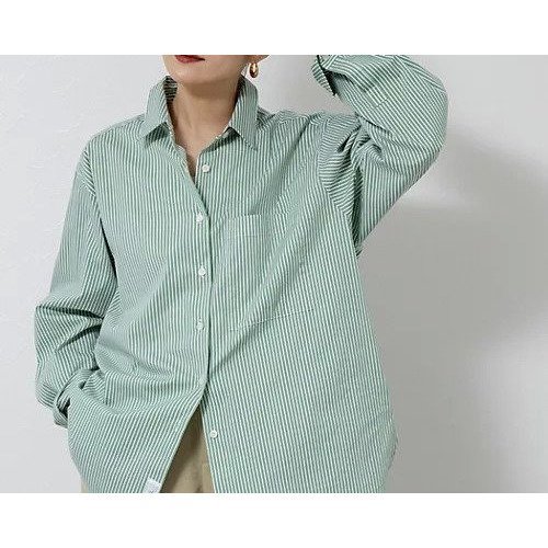 【ノーリーズ/NOLLEY'S】の【MAQWEL/マクウェル】ウォッシャブルストライプシャツ インテリア・キッズ・メンズ・レディースファッション・服の通販 founy(ファニー) 　ファッション　Fashion　レディースファッション　Fashion for Women　トップス・カットソー　Cut & Sew Tops　シャツ・ブラウス・オフィスカジュアル　Elegant Blouses & Button-Ups　2026年　2026　カフス　Cuff Design　ストライプ　Stripe, Striped Pattern　リラックス　Relax, Relaxed Fit　グリーン系3|ID: prp329100004919734 ipo3291000000036910364