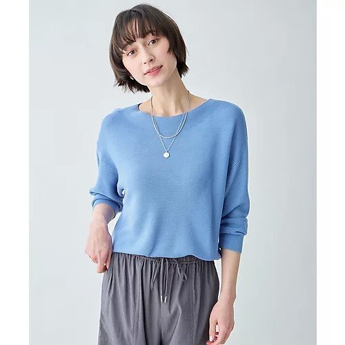 【エニー/ANY】のアクリルガーターニット インテリア・キッズ・メンズ・レディースファッション・服の通販 founy(ファニー) 　ファッション　Fashion　レディースファッション　Fashion for Women　トップス・カットソー　Cut & Sew Tops　ニット　Knit Tops & Sweaters　おすすめ　Recommended / Our Picks　カットソー　Cut and Sewn Top　シンプル　Simple, Minimal　ネックレス　Necklace, Pendant Necklace　ブルー|ID: prp329100004919739 ipo3291000000036910387