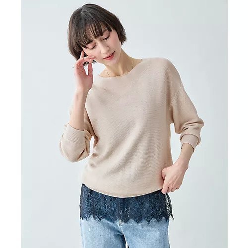 【エニー/ANY】のアクリルガーターニット インテリア・キッズ・メンズ・レディースファッション・服の通販 founy(ファニー) 　ファッション　Fashion　レディースファッション　Fashion for Women　トップス・カットソー　Cut & Sew Tops　ニット　Knit Tops & Sweaters　おすすめ　Recommended / Our Picks　カットソー　Cut and Sewn Top　シンプル　Simple, Minimal　ネックレス　Necklace, Pendant Necklace　グレージュ|ID: prp329100004919739 ipo3291000000036910391