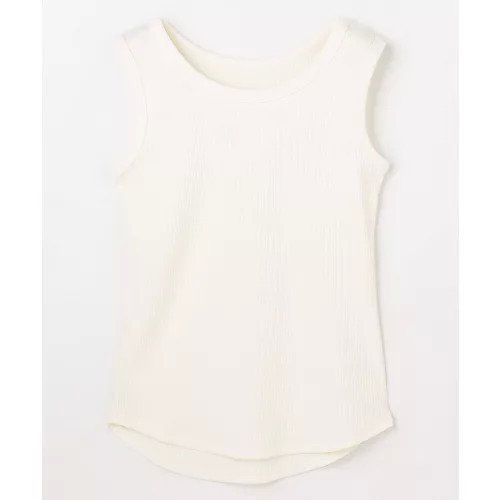 【エニー/ANY】のテレコラウンドヘムタンクトップ インテリア・キッズ・メンズ・レディースファッション・服の通販 founy(ファニー) 　ファッション　Fashion　レディースファッション　Fashion for Women　インナー　Innerwear　抗菌　Antibacterial, Bacteria-Resistant　サロペット　Overalls, Salopette　シンプル　Simple, Minimal　ジャケット　Jacket, Outerwear　テレコ　Ribbed, Rib Stitch　定番　Standard, Basic Item　フィット　Fit, Slim Fit　ベーシック　Basic, Essential　ボーダー　Border, Stripe　無地　Plain, Solid Color　おすすめ　Recommended / Our Picks　夏　Summer　ホワイト|ID: prp329100004919742 ipo3291000000036910409