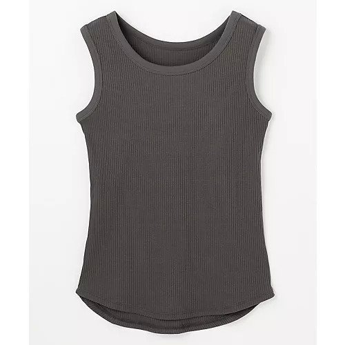 【エニー/ANY】のテレコラウンドヘムタンクトップ インテリア・キッズ・メンズ・レディースファッション・服の通販 founy(ファニー) 　ファッション　Fashion　レディースファッション　Fashion for Women　インナー　Innerwear　抗菌　Antibacterial, Bacteria-Resistant　サロペット　Overalls, Salopette　シンプル　Simple, Minimal　ジャケット　Jacket, Outerwear　テレコ　Ribbed, Rib Stitch　定番　Standard, Basic Item　フィット　Fit, Slim Fit　ベーシック　Basic, Essential　ボーダー　Border, Stripe　無地　Plain, Solid Color　おすすめ　Recommended / Our Picks　夏　Summer　スレート|ID: prp329100004919742 ipo3291000000036910410