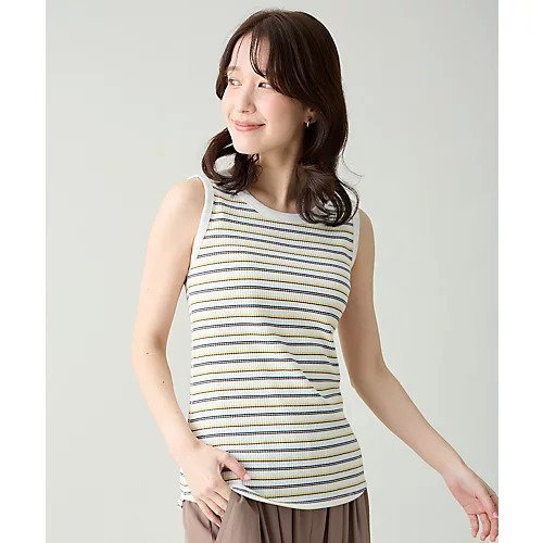 【エニー/ANY】のテレコラウンドヘムタンクトップ インテリア・キッズ・メンズ・レディースファッション・服の通販 founy(ファニー) 　ファッション　Fashion　レディースファッション　Fashion for Women　インナー　Innerwear　抗菌　Antibacterial, Bacteria-Resistant　サロペット　Overalls, Salopette　シンプル　Simple, Minimal　ジャケット　Jacket, Outerwear　テレコ　Ribbed, Rib Stitch　定番　Standard, Basic Item　フィット　Fit, Slim Fit　ベーシック　Basic, Essential　ボーダー　Border, Stripe　無地　Plain, Solid Color　おすすめ　Recommended / Our Picks　夏　Summer　ホワイトベース|ID: prp329100004919742 ipo3291000000036910411