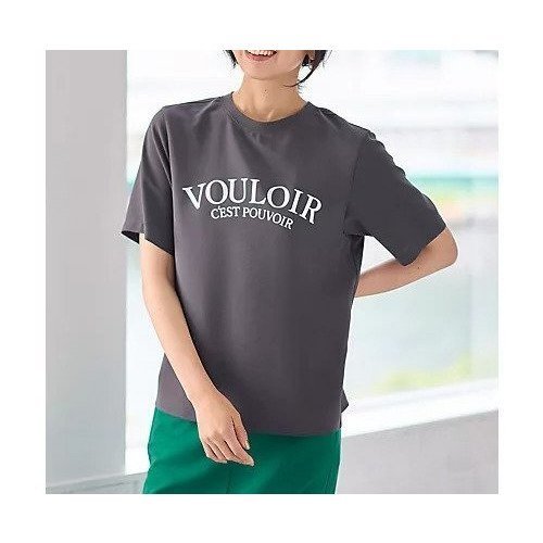 【エニー/ANY】の【WEB限定】ジョーゼットロゴ半袖Tシャツ インテリア・キッズ・メンズ・レディースファッション・服の通販 founy(ファニー) 　ファッション　Fashion　レディースファッション　Fashion for Women　トップス・カットソー　Cut & Sew Tops　シャツ・ブラウス・オフィスカジュアル　Elegant Blouses & Button-Ups　ロングTシャツ・Tシャツ　Longline T-Shirts & Tees　おすすめ　Recommended / Our Picks　インナー　Innerwear　ジャケット　Jacket, Outerwear　ジョーゼット　Georgette, Semi-Sheer Fabric　ストレッチ　Stretch, Stretchy Fabric　デニム　Denim, Jeans Material　プリント　Print, Printed Pattern　半袖　Short Sleeve, Half Sleeve　吸水　Absorbent, Quick-Dry　夏　Summer　チャコール|ID: prp329100004919753 ipo3291000000036910484