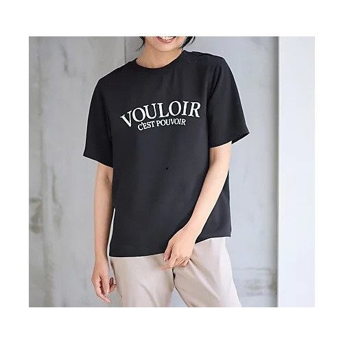 【エニー/ANY】の【WEB限定】ジョーゼットロゴ半袖Tシャツ インテリア・キッズ・メンズ・レディースファッション・服の通販 founy(ファニー) 　ファッション　Fashion　レディースファッション　Fashion for Women　トップス・カットソー　Cut & Sew Tops　シャツ・ブラウス・オフィスカジュアル　Elegant Blouses & Button-Ups　ロングTシャツ・Tシャツ　Longline T-Shirts & Tees　おすすめ　Recommended / Our Picks　インナー　Innerwear　ジャケット　Jacket, Outerwear　ジョーゼット　Georgette, Semi-Sheer Fabric　ストレッチ　Stretch, Stretchy Fabric　デニム　Denim, Jeans Material　プリント　Print, Printed Pattern　半袖　Short Sleeve, Half Sleeve　吸水　Absorbent, Quick-Dry　夏　Summer　ブラック|ID: prp329100004919753 ipo3291000000036910485