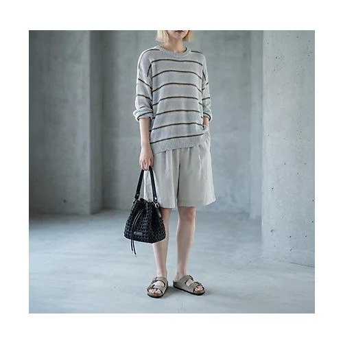 【スタイルデリ/STYLE DELI】の【BLK001】綿タッチボーダークルーネックプルオーバー 人気、トレンドファッション・服の通販 founy(ファニー) 　ファッション　Fashion　レディースファッション　Fashion for Women　トップス・カットソー　Cut & Sew Tops　カジュアルプルオーバー・ニットトップス　Pullovers & Knit Tops / Casual Pullovers　ショルダー　Shoulder, Shoulder Strap　ショート　Short, Short Length　シンプル　Simple, Minimal　スラックス　Slacks, Dress Pants　デニム　Denim, Jeans Material　ドロップ　Drop Shoulder, Dropped Style　バランス　Balance, Style Balance　ボトム　Bottoms, Lower Wear　ボーダー　Border, Stripe　リラックス　Relax, Relaxed Fit　ロング　Long, Long-Length　other-2|ID: prp329100004919755 ipo3291000000036910495