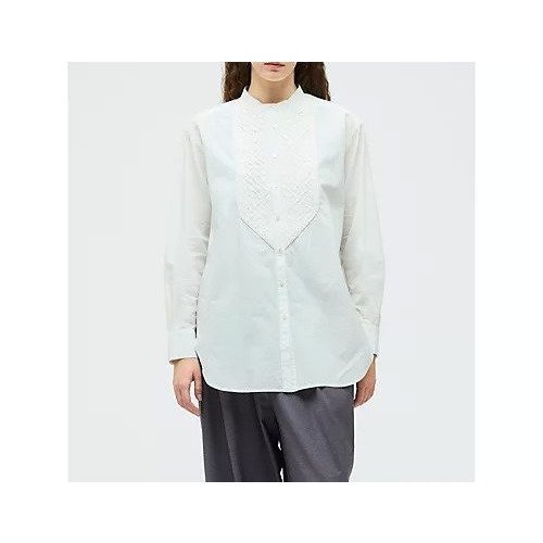 【ミズイロ インド/mizuiro ind】のブランディングクロスシャツ インテリア・キッズ・メンズ・レディースファッション・服の通販 founy(ファニー) 　ファッション　Fashion　レディースファッション　Fashion for Women　トップス・カットソー　Cut & Sew Tops　シャツ・ブラウス・オフィスカジュアル　Elegant Blouses & Button-Ups　シンプル　Simple, Minimal　ジャケット　Jacket, Outerwear　バランス　Balance, Style Balance　オフホワイト|ID: prp329100004919757 ipo3291000000036910504