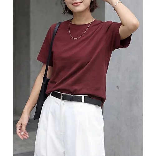 【スタイルデリ/STYLE DELI】の56cm丈BASICコットンTシャツ インテリア・キッズ・メンズ・レディースファッション・服の通販 founy(ファニー) 　ファッション　Fashion　レディースファッション　Fashion for Women　トップス・カットソー　Cut & Sew Tops　シャツ・ブラウス・オフィスカジュアル　Elegant Blouses & Button-Ups　ロングTシャツ・Tシャツ　Longline T-Shirts & Tees　イエロー　Yellow　インナー　Innerwear　春　Spring　サロペット　Overalls, Salopette　ジャケット　Jacket, Outerwear　ストレート　Straight, Straight Cut　スリット　Slit, Slit Detail　なめらか　Smooth, Silky Texture　バランス　Balance, Style Balance　フォルム　Silhouette, Form　ベスト　Vest, Waistcoat　半袖　Short Sleeve, Half Sleeve　ワイド　Wide, Wide Fit　S/S・春夏　SS, Spring/Summer, Warm Season　夏　Summer　エレガント 上品　Elegant　エンジ|ID: prp329100004919760 ipo3291000000036910518