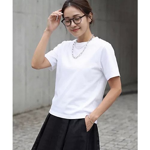 【スタイルデリ/STYLE DELI】の56cm丈BASICコットンTシャツ インテリア・キッズ・メンズ・レディースファッション・服の通販 founy(ファニー) 　ファッション　Fashion　レディースファッション　Fashion for Women　トップス・カットソー　Cut & Sew Tops　シャツ・ブラウス・オフィスカジュアル　Elegant Blouses & Button-Ups　ロングTシャツ・Tシャツ　Longline T-Shirts & Tees　イエロー　Yellow　インナー　Innerwear　春　Spring　サロペット　Overalls, Salopette　ジャケット　Jacket, Outerwear　ストレート　Straight, Straight Cut　スリット　Slit, Slit Detail　なめらか　Smooth, Silky Texture　バランス　Balance, Style Balance　フォルム　Silhouette, Form　ベスト　Vest, Waistcoat　半袖　Short Sleeve, Half Sleeve　ワイド　Wide, Wide Fit　S/S・春夏　SS, Spring/Summer, Warm Season　夏　Summer　エレガント 上品　Elegant　ホワイト|ID: prp329100004919760 ipo3291000000036910519