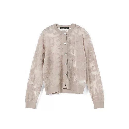 【ミズイロ インド/mizuiro ind】のメッシュ刺繍クルーカーディガン インテリア・キッズ・メンズ・レディースファッション・服の通販 founy(ファニー) ファッション Fashion レディースファッション Fashion for Women トップス・カットソー Cut & Sew Tops カーディガン・羽織り Layered Style Cardigans インナー Innerwear カーディガン Cardigan, Knitwear ショート Short, Short Length ベスト Vest, Waistcoat メッシュ Mesh, Net Fabric エレガント 上品 Elegant 夏 Summer 春 Spring ベージュ|ID: prp329100004919761 ipo3291000000036910525