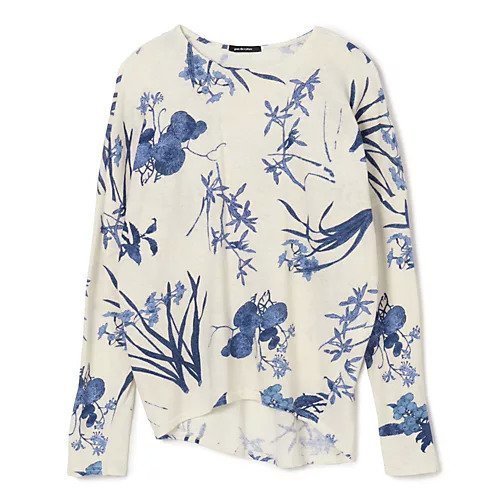 【パドカレ/pas de calais】の26SS フラワーPT プルオーバー インテリア・キッズ・メンズ・レディースファッション・服の通販 founy(ファニー) ファッション Fashion レディースファッション Fashion for Women トップス・カットソー Cut & Sew Tops カジュアルプルオーバー・ニットトップス Pullovers & Knit Tops / Casual Pullovers 2026年 2026 デニム Denim, Jeans Material フラワー Flower, Floral プリント Print, Printed Pattern リラックス Relax, Relaxed Fit 洗える Machine Washable アイボリー|ID: prp329100004919763 ipo3291000000036910539