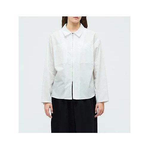 【ミズイロ インド/mizuiro ind】のジップシャツ インテリア・キッズ・メンズ・レディースファッション・服の通販 founy(ファニー) 　ファッション　Fashion　レディースファッション　Fashion for Women　トップス・カットソー　Cut & Sew Tops　シャツ・ブラウス・オフィスカジュアル　Elegant Blouses & Button-Ups　シンプル　Simple, Minimal　ジップ　Zip, Zipper　ジャケット　Jacket, Outerwear　スキッパー　Skipper, Open Collar　スリット　Slit, Slit Detail　ブロード　Broadcloth, Fine Cotton　ポケット　Pocket, Pocket Detail　ワーク　Workwear, Utility Style　オフホワイト|ID: prp329100004919766 ipo3291000000036910554