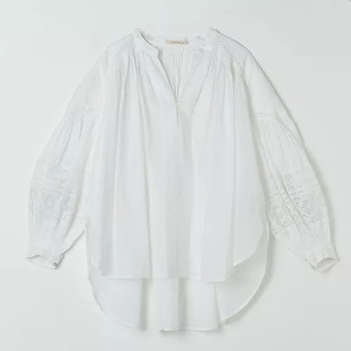 【ヌキテパ/NE QUITTEZ PAS】のCOTTON VOILE LACE & PIN TUCK BLOUSE インテリア・キッズ・メンズ・レディースファッション・服の通販 founy(ファニー) 　ファッション　Fashion　レディースファッション　Fashion for Women　スリーブ　Sleeve, Long Sleeve / Short Sleeve　デニム　Denim, Jeans Material　フレンチ　French, French Style　レース　Lace, Lace Fabric　夏　Summer　定番　Standard, Basic Item　春　Spring　洗える　Machine Washable　長袖　Long Sleeve, Full Sleeve　ホワイト|ID: prp329100004926929 ipo3291000000036969153