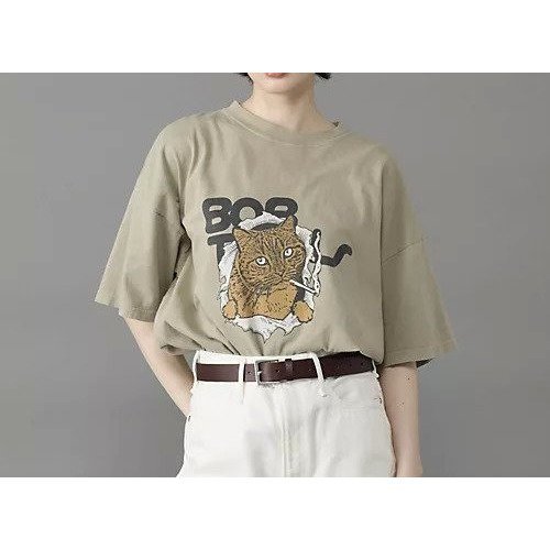 【レミレリーフ/REMI RELIEF】のHARD SP加工20/-天竺BIGサイズT(BOB) インテリア・キッズ・メンズ・レディースファッション・服の通販 founy(ファニー) 　ファッション　Fashion　レディースファッション　Fashion for Women　ヴィンテージ　Vintage Style　グラフィック　Graphic, Graphic Design　スペシャル　Special, Limited Edition　ダメージ　Distressed, Destroyed　ネコ　Cat, Feline Motif　人気　Popular, Best Seller　猫　Cat, Kitty　プリント　Print, Printed Pattern　モチーフ　Motif, Design Theme　おすすめ　Recommended / Our Picks　k.beige|ID: prp329100004927040 ipo3291000000036970035