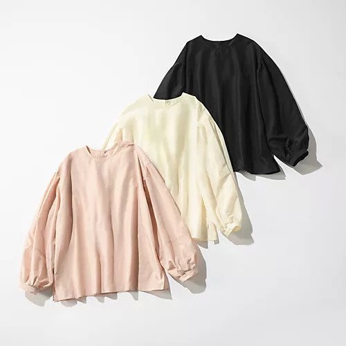 【イーバイエクラ/E by eclat】の【コラボ】タック入りTブラウス 人気、トレンドファッション・服の通販 founy(ファニー) 　ファッション　Fashion　レディースファッション　Fashion for Women　トップス・カットソー　Cut & Sew Tops　シャツ・ブラウス・オフィスカジュアル　Elegant Blouses & Button-Ups　コラボ　Collaboration, Collab　スリット　Slit, Slit Detail　ベーシック　Basic, Essential　洗える　Machine Washable　other-2|ID: prp329100004927057 ipo3291000000036970162