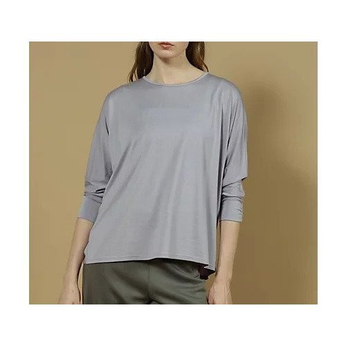 【ジュリエ/Julier】のエコリヨセルハーフスリーブプルオーバー 人気、トレンドファッション・服の通販 founy(ファニー) 　ファッション　Fashion　レディースファッション　Fashion for Women　トップス・カットソー　Cut & Sew Tops　カジュアルプルオーバー・ニットトップス　Pullovers & Knit Tops / Casual Pullovers　ギャザー　Gathered, Ruffled　コレクション　Collection, Seasonal Line　ストレッチ　Stretch, Stretchy Fabric　なめらか　Smooth, Silky Texture　無地　Plain, Solid Color　ヨガ　Yoga, Yoga Wear　ラベンダー　Lavender　リラックス　Relax, Relaxed Fit　エレガント 上品　Elegant　 other-1|ID: prp329100004927214 ipo3291000000036971293