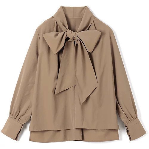 【エムセブンデイズ/M7days】のハリ感ボウタイブラウス インテリア・キッズ・メンズ・レディースファッション・服の通販 founy(ファニー) 　ファッション　Fashion　レディースファッション　Fashion for Women　トップス・カットソー　Cut & Sew Tops　シャツ・ブラウス・オフィスカジュアル　Elegant Blouses & Button-Ups　スリット　Slit, Slit Detail　タイプライター　Typewriter Fabric, Crisp Cotton　リアル　Real, Realistic　リボン　Ribbon, Bow　洗える　Machine Washable　モカ|ID: prp329100004927226 ipo3291000000036971399