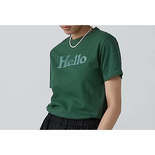 【マディソンブルー/MADISONBLUE】の【HPS別注】HELLO CREW NECK TEE インテリア・キッズ・メンズ・レディースファッション・服の通販 founy(ファニー) 　ファッション　Fashion　レディースファッション　Fashion for Women　インナー　Innerwear　ジャケット　Jacket, Outerwear　プリント　Print, Printed Pattern　別注　Limited Edition, Custom Order　【別注】グリーン|ID: prp329100004927266 ipo3291000000036971680