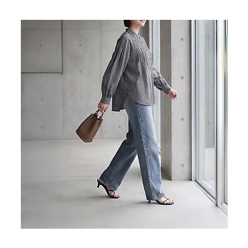 【スタイルデリ/STYLE DELI】のストライプ柄ヨーク装飾バンドカラーシャツ 人気、トレンドファッション・服の通販 founy(ファニー) 　ファッション　Fashion　レディースファッション　Fashion for Women　トップス・カットソー　Cut & Sew Tops　シャツ・ブラウス・オフィスカジュアル　Elegant Blouses & Button-Ups　イエロー　Yellow　カフス　Cuff Design　ギャザー　Gathered, Ruffled　シンプル　Simple, Minimal　ストライプ　Stripe, Striped Pattern　ストレート　Straight, Straight Cut　スリット　Slit, Slit Detail　長袖　Long Sleeve, Full Sleeve　パール　Pearl, Pearl Accent　フリル　Frill, Ruffle　フロント　Front, Front Design　ベスト　Vest, Waistcoat　ボーダー　Border, Stripe　ポケット　Pocket, Pocket Detail　ヨーク　Yoke, Yoke Design　夏　Summer　other-3|ID: prp329100004927360 ipo3291000000036972524