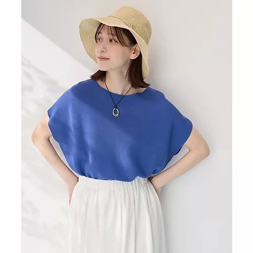 【エニー/ANY】の【新色追加/14色展開】アクリルガーターフレンチスリーブニット インテリア・キッズ・メンズ・レディースファッション・服の通販 founy(ファニー) 　ファッション　Fashion　レディースファッション　Fashion for Women　トップス・カットソー　Cut & Sew Tops　ニット　Knit Tops & Sweaters　おすすめ　Recommended / Our Picks　スラックス　Slacks, Dress Pants　スリーブ　Sleeve, Long Sleeve / Short Sleeve　デニム　Denim, Jeans Material　フレンチ　French, French Style　ブルー|ID: prp329100004935610 ipo3291000000037038463