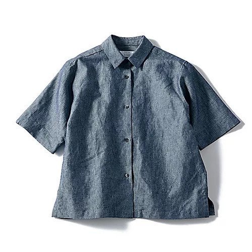 【トゥエルブクローゼット/12closet】の【石上美津江さんコラボ】【洗える】シャンブレーシャツ インテリア・キッズ・メンズ・レディースファッション・服の通販 founy(ファウニー) https://founy.com/ ファッション Fashion レディースファッション Fashion for Women トップス・カットソー Cut & Sew Tops シャツ・ブラウス・オフィスカジュアル Elegant Blouses & Button-Ups インディゴ Indigo Denim コラボ Collaboration, Collab ボックス Boxy, Box Shape ボトム Bottoms, Lower Wear エレガント 上品 Elegant 半袖 Short Sleeve, Half Sleeve 洗える Machine Washable |ID: prp329100004935616 ipo3291000000037249777